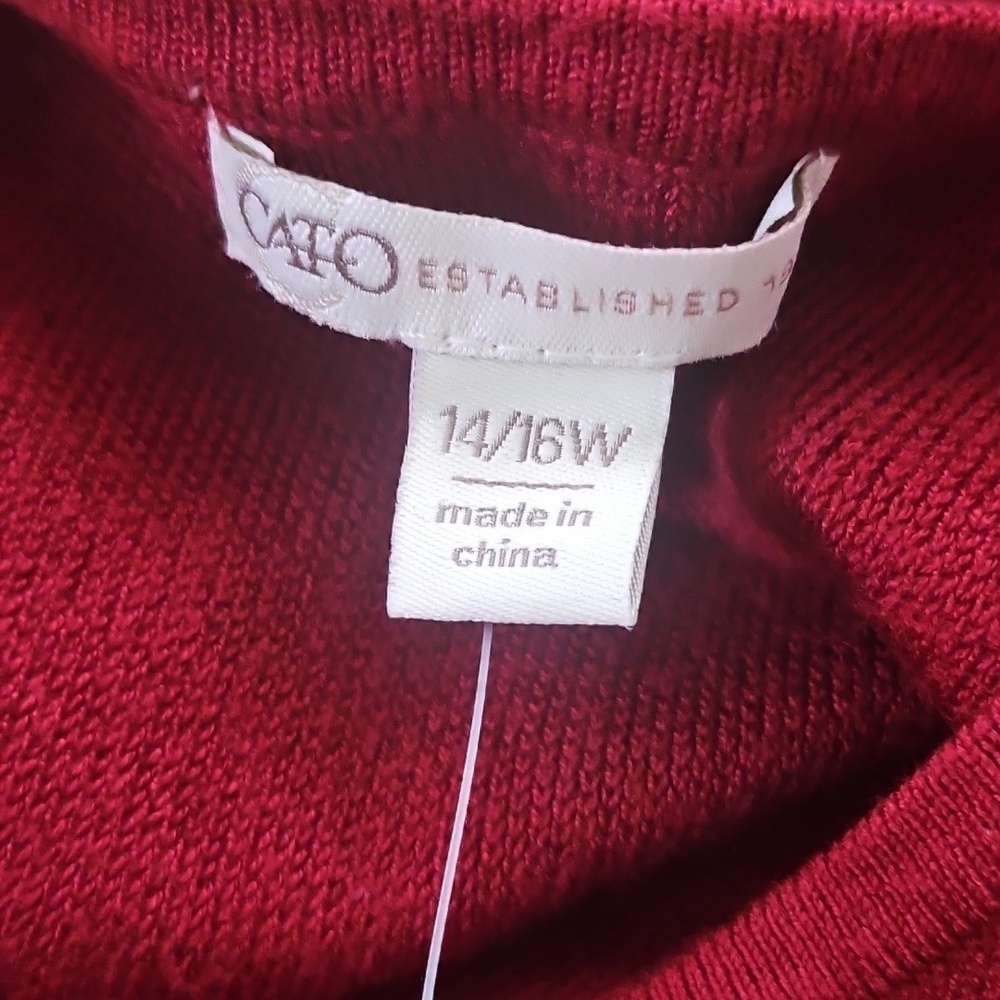 Cato Maroon Sweater Dress with Sequin and Pearl Long Sleeves NWOT - Picture 11 of 15
